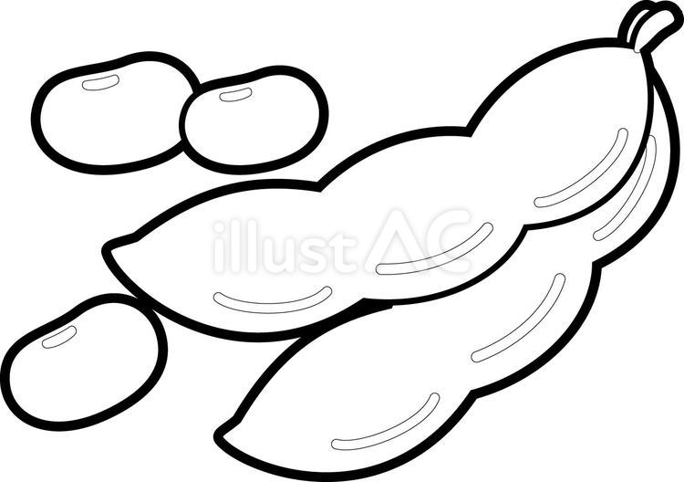 枝豆　ぬりえ 枝豆,エンドウ豆,豆のイラスト素材