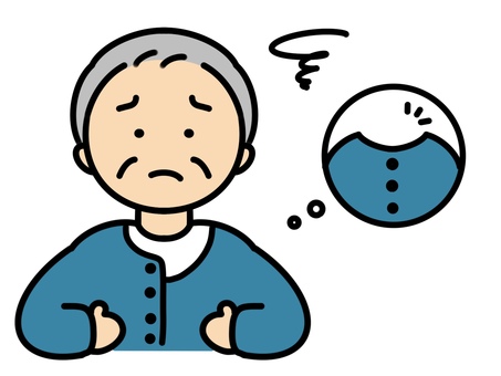 ボタンをかけ間違えるおじいちゃん おじいちゃん,祖父,高齢者,シニア,人物,ボタン,更衣,着替え,できない,身だしなみのイラスト素材