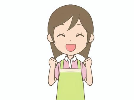 Woman in an apron_guts pose, , JPG and PNG