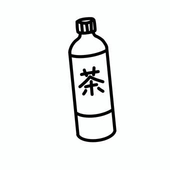 お茶 お茶,茶,ペットボトル,水分,水分補給,白黒,モノクロ,線画,シンプルのイラスト素材