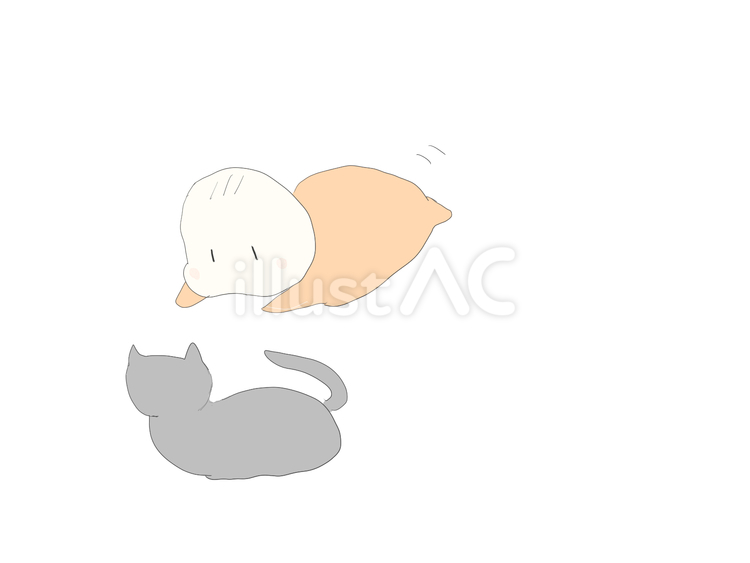 猫と赤ちゃん 猫,動物,生き物のイラスト素材