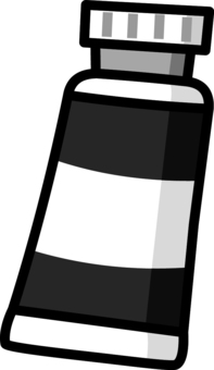 黒の絵の具チューブです。 絵の具,チューブ,シンプル,水彩,アクリル,油,画材,色彩,顔料,容器のイラスト素材