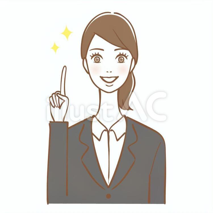 ビジネスウーマン　アドバイス 女性,新入社員,スーツのイラスト素材