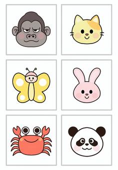 ジェスチャーゲームお題① ジェスチャーゲーム,お題,クイズ,動物,可愛い,室内遊び,手書きのイラスト素材