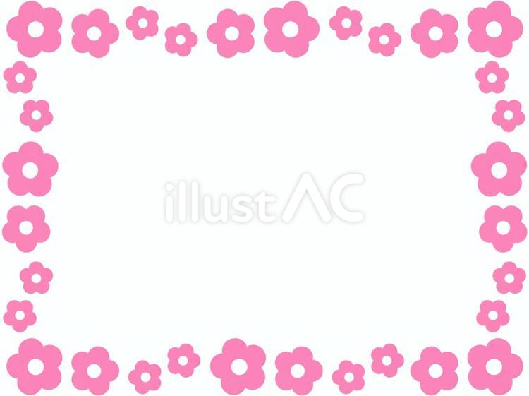 お花のフレーム（ピンク） 花,ピンク,フレームのイラスト素材