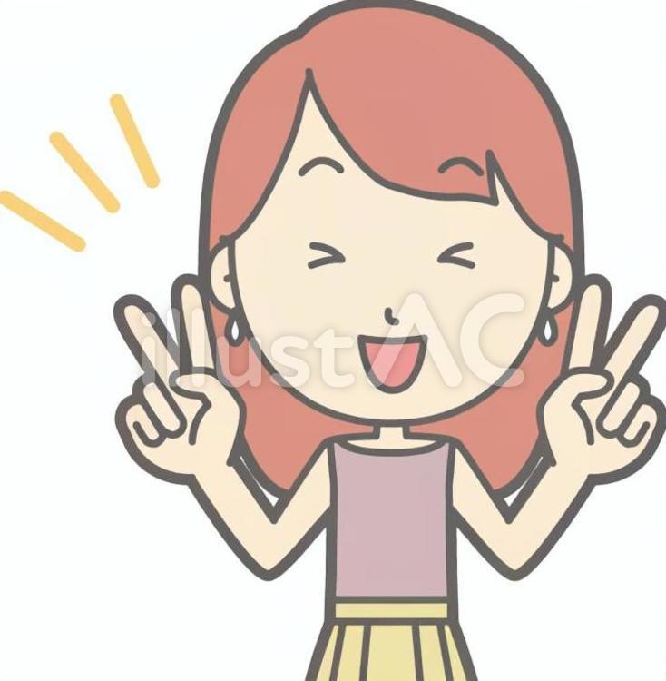 私服OLb-Wピース-バスト シンプル,かわいい,olのイラスト素材