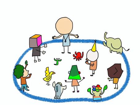 協働　人動物自然 協働,人,動物,自然,作るのイラスト素材