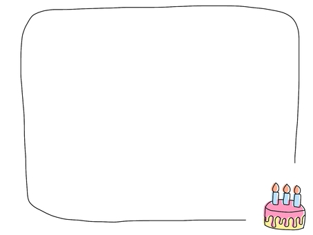 バースデーケーキのフレーム バースデーケーキ,誕生日,フレーム,誕生日カード,メッセージカード,ケーキ,cake,ケーキ屋,ポップ,かわいいのイラスト素材