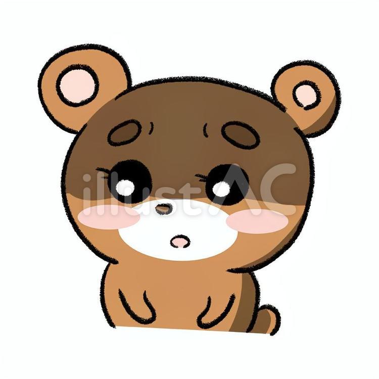 目を逸らしているクマちゃん 熊,目,逸らすのイラスト素材