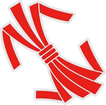 【家紋】束ネ熨斗・紅白 家紋,和風,日本,マーク,熨斗のイラスト素材