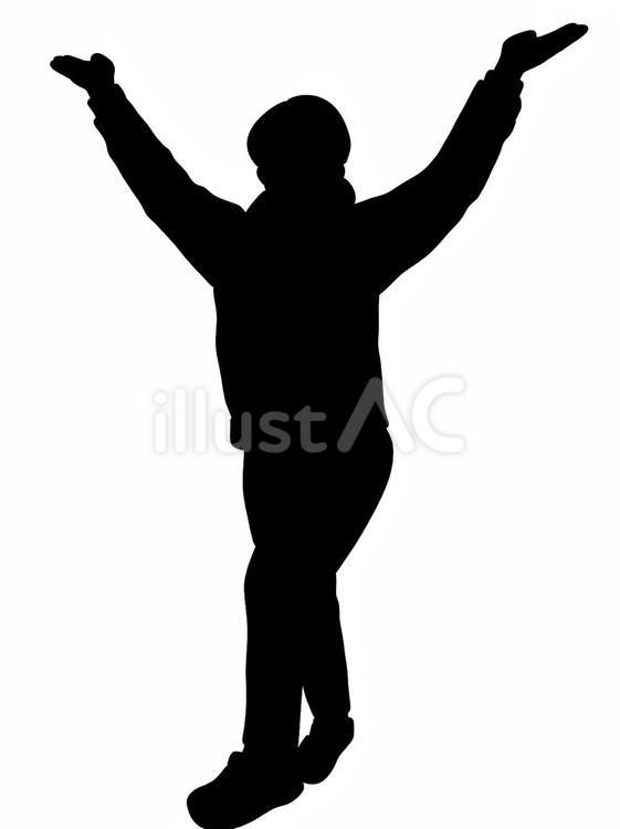 両手をあげて踊る男性 男性,両手,上げるのイラスト素材