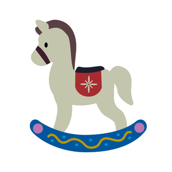 木馬 木馬,横向き,小馬,子供用,色付きのイラスト素材