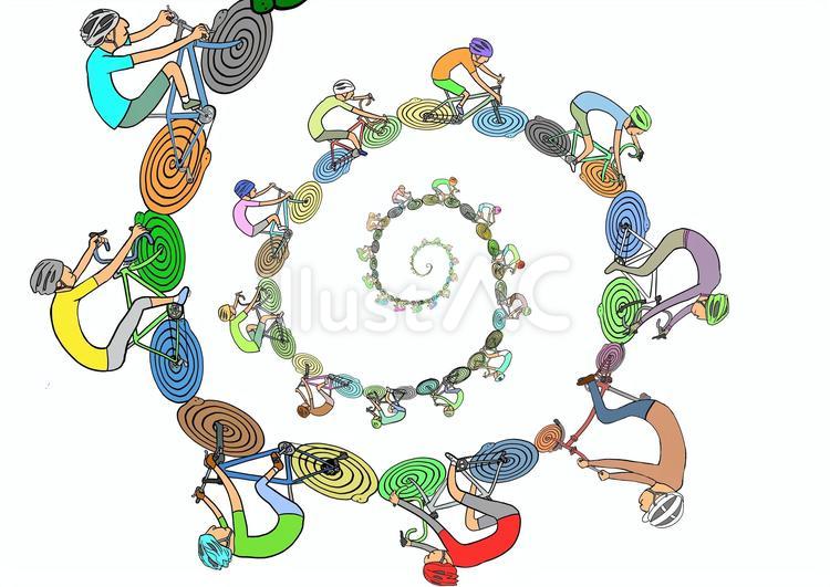 ヘビ車輪のうずまき自転車 ヘビ,干支,自転車のイラスト素材