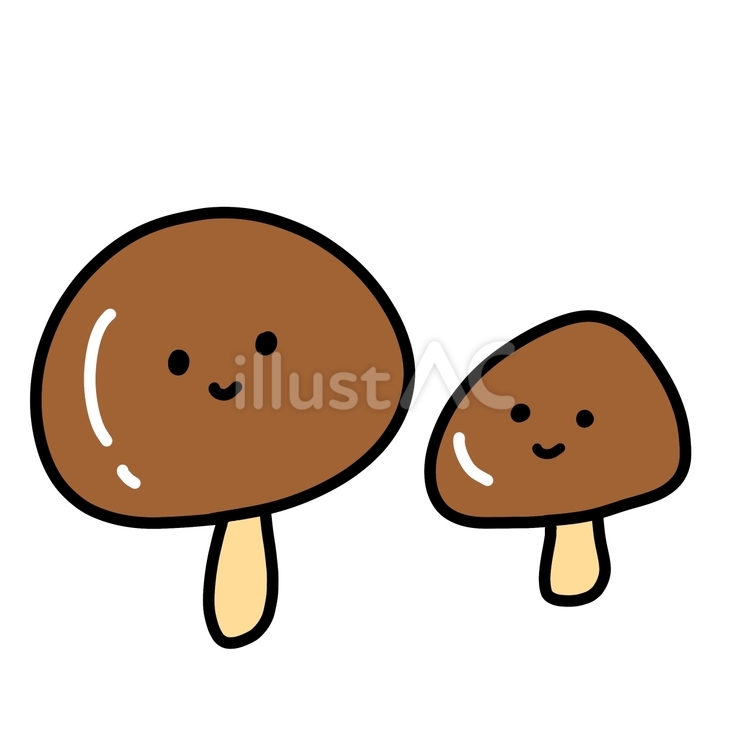 きのこの親子 きのこ,ゆるキャラ,キャラクターのイラスト素材