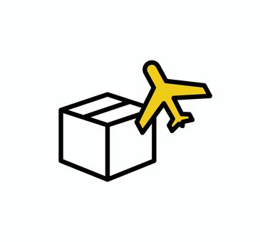 関税のアイコンイラスト 関税,貿易,輸入,輸出,国際,航空機,飛行機,段ボール,貨物,荷物のイラスト素材