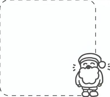 楽しいサンタクロースのおたよりフレーム クリスマス,サンタ,12月,おたより,フレーム,線画,白黒,メッセージ,サンタクロース,手紙のイラスト素材