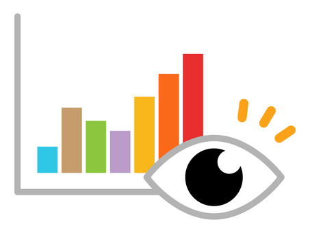 Illustration, bar graph, graph, eye, 