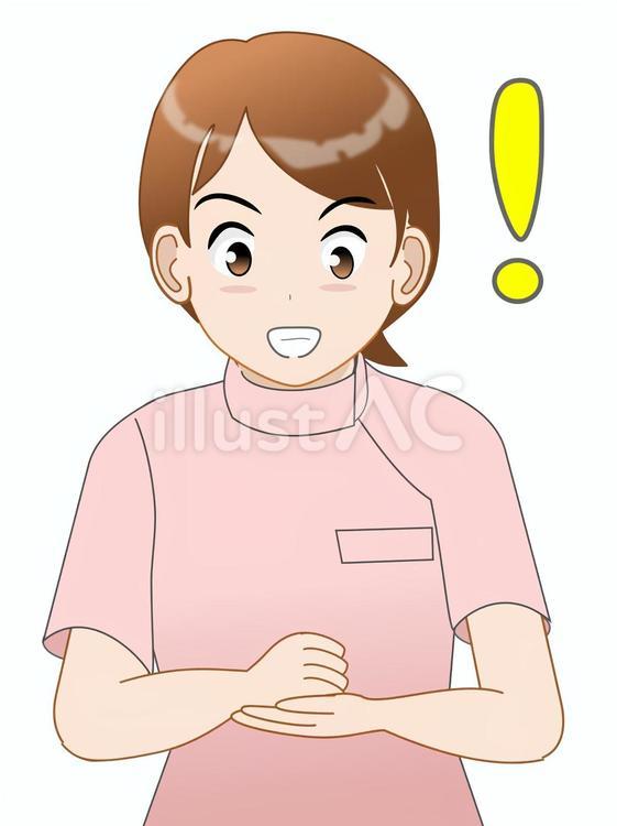 納得した看護師 看護師,納得,閃きのイラスト素材