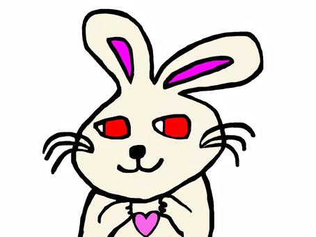 Illustration, rabbit, heart, cute, 