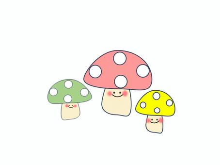 カラフルきのこ きのこ,秋,きのこ狩り,食べ物,キノコ,カラフル,かわいい,山,秋の味覚のイラスト素材
