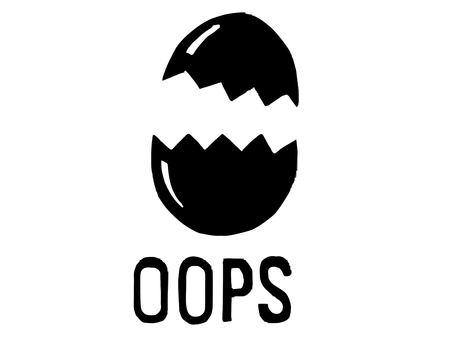 失敗マーク〜OOPS・黒〜 失敗,マーク,ロゴ,アイコン,黒,イラスト,透過,かわいい,シンプル,フラットカラーのイラスト素材