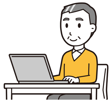  ニット中年男性(黄)-059-バスト