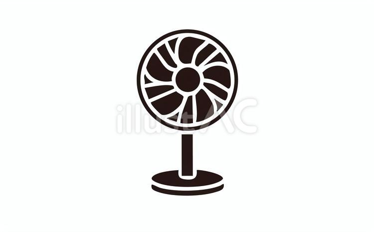 扇風機のモノクロのアイコン 扇風機,サーキュレーター,家電のイラスト素材