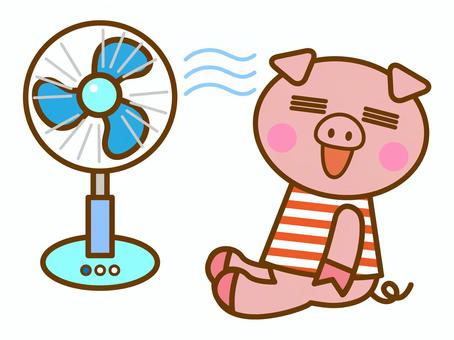 Illustration, fan, summer, summer material, 