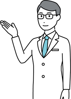 Male doctor-line drawing-173-bust, , JPG, PNG and AI