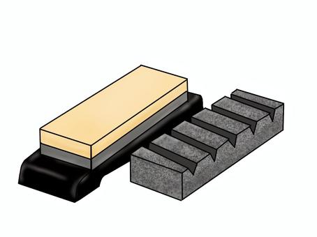 両面砥石と面直し砥石 砥石,面直し,包丁研ぎ,研ぎ石,包丁,メンテナンス,切れ味のイラスト素材