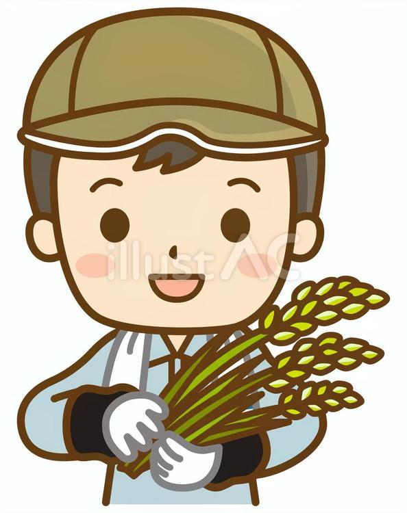 米農家の男性 農家,農業,農作業のイラスト素材