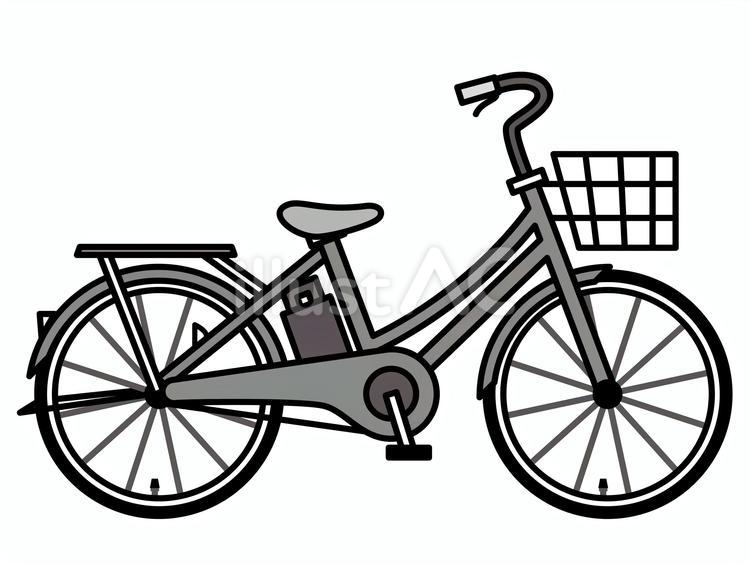 電動自転車　白黒 電動自転車,白黒,電動アシストのイラスト素材