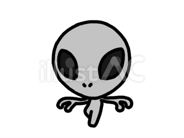グレイ　銀 宇宙人,知的生命体,エイリアンのイラスト素材