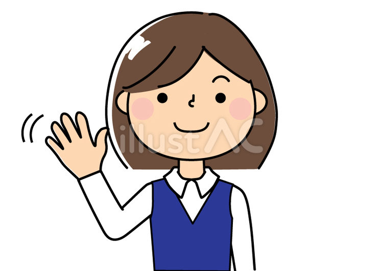 女性　手を振る 女性,手,振るのイラスト素材