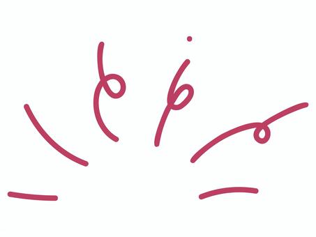 コミック調の飛び出すような効果強調線 効果線,強調線,インパクト,驚き,ひらめき,集中線,注目,手書き,線画,赤のイラスト素材