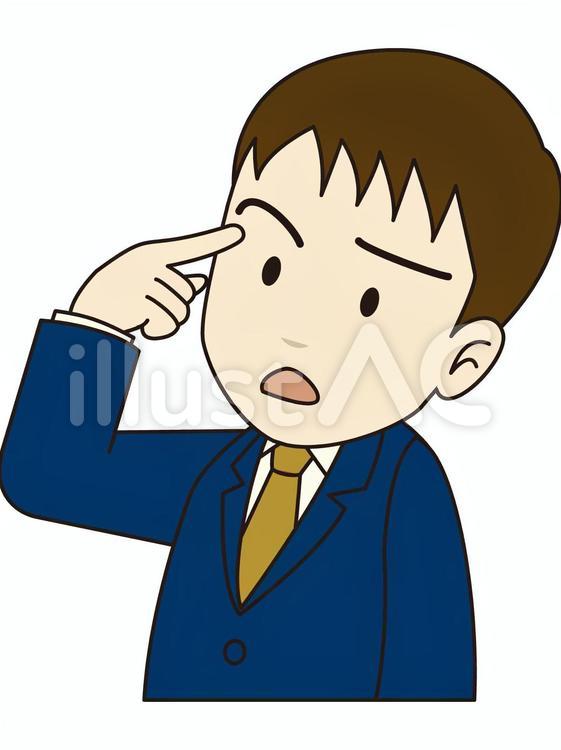 考える男性 会社員,サラリーマン,悩みのイラスト素材