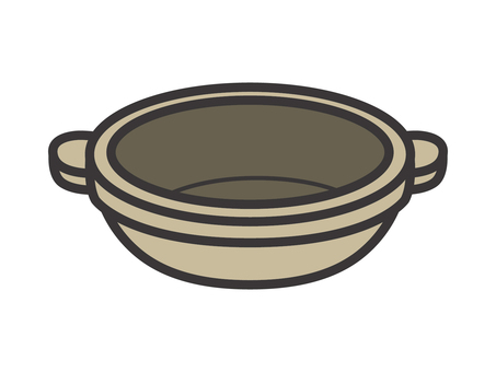 土鍋（蓋なし）01 土鍋,鍋物,鍋,調理器具,アイコン,マーク,シンプルのイラスト素材
