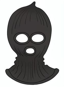 目出し帽 目出し帽,ニット帽,マスク,犯人,黒,背景透過のイラスト素材