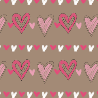 ハートボーダーベージュ 2月14日,2月,冬,バレンタインデー,イベント,ハート,模様,ボーダー,プレゼント,ギフトのイラスト素材