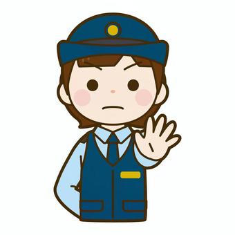 止める警察官（女性） 警察官,女性,ストップ,警告,手,取り締まり,注意,ポーズ,かわいいのイラスト素材