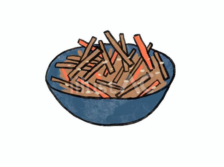 きんぴらごぼう きんぴらごぼう,和食,おかずのイラスト素材