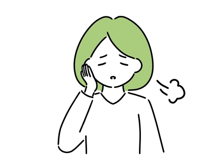 ため息をつく女性 ため息,女性,緑,簡単,かわいい,シンプル,ボブ,落ち込む,長袖,がっかりのイラスト素材