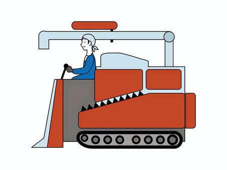 コンバインを運転する農家の若い男性　 人物,農家,米農家,男性,コンバイン,運転,若者,若手,農業男子,農業機械のイラスト素材