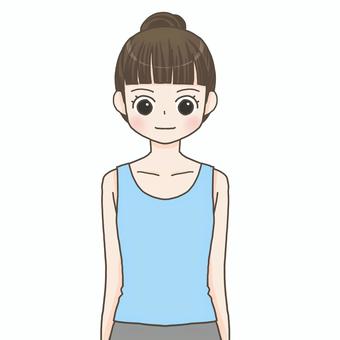 Illustration, female, tank top, sporty, 