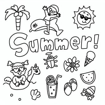 Illustration, mangsa panas, segara, sandal pantai, 