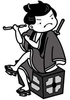 歌舞伎の盗賊-2c 歌舞伎の盗賊-2c 歌舞伎,盗賊,江戸,時代劇,着物,煙管,煙草,千両箱,髷,下駄のイラスト素材