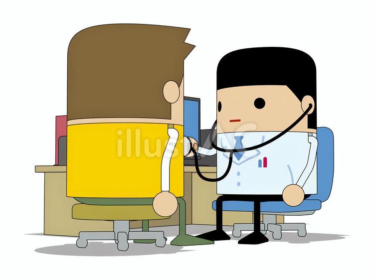 診察・問診_2D調B 診察,聴診器,問診のイラスト素材