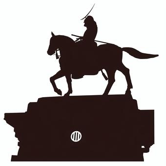 伊達政宗公　銅像 伊達政宗像,伊達政宗,銅像,戦国時代,戦国武将,武将,馬上,青葉城址,青葉公園,騎乗像のイラスト素材