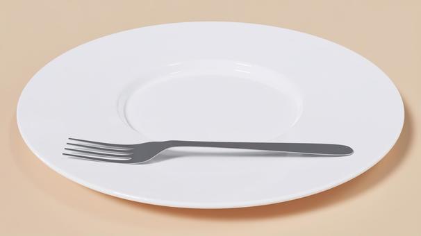 3D illustration material of plate and fork, JPG 3D illustration material of plate and fork, dish, device, fork, JPG