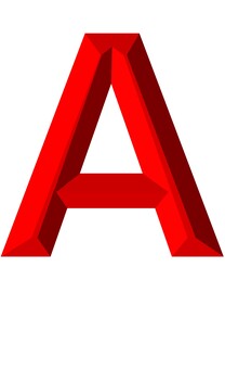 ３Dアルファベット大文字赤A a,アルファベット,大文字,立体,3d,赤,装飾文字,フォント,デザイン,アイコンのイラスト素材